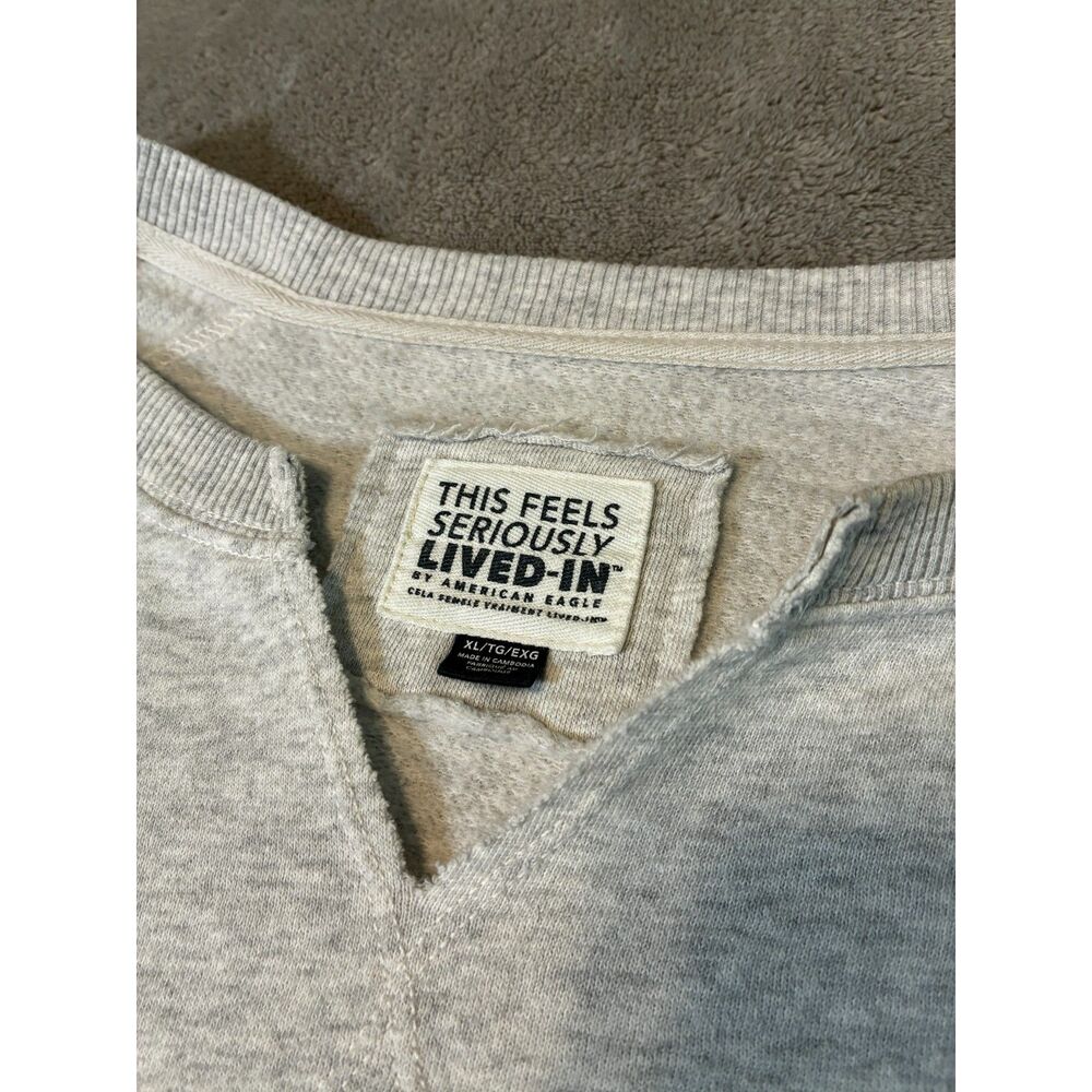 American Eagle Seriously Lived In Oversized Gray Sweater XL - Picture 2 of 6